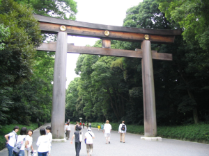Photo du Tori du sanctuaire Meiji.