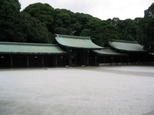 Photo de la cour intrieur du sanctuaire Meiji.